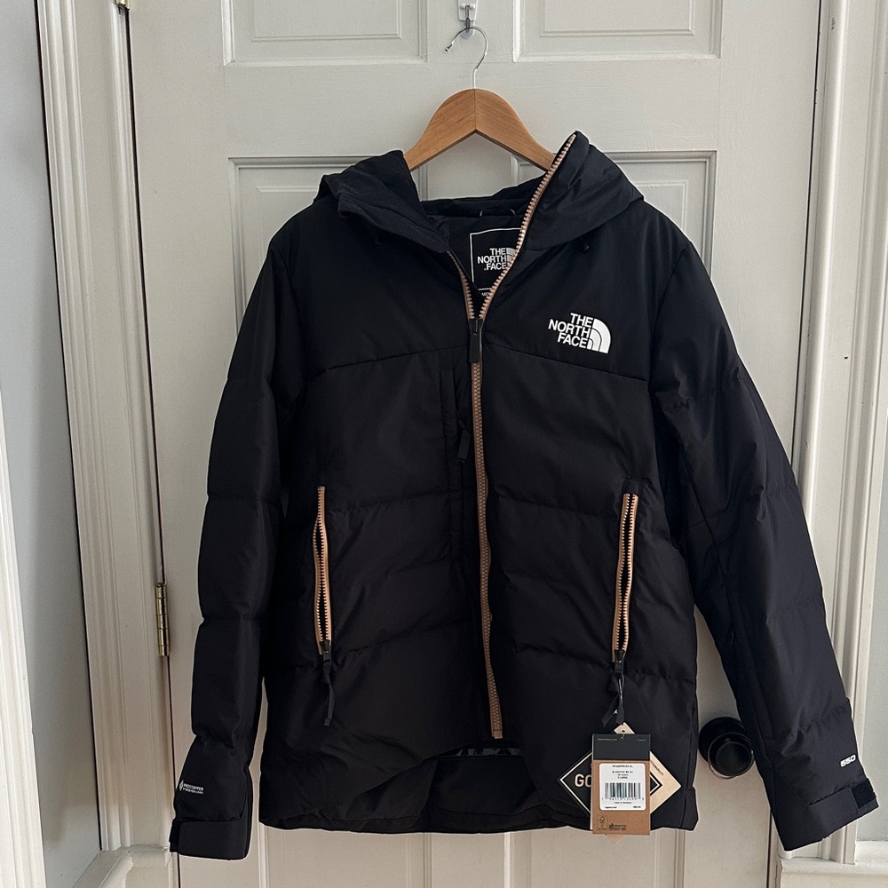 The North Face Black Corefire Hooded Jacket with Tan Accents